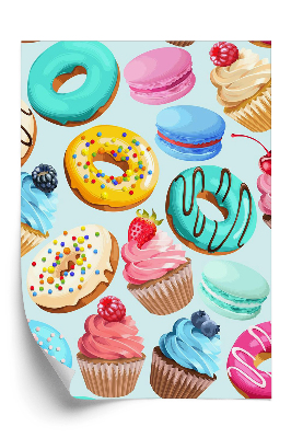 Tapeta Donuty cupcakes sladkosti