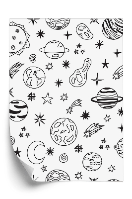 Tapeta Galaxia s kométami, asteroidmi, hviezdami a planétami