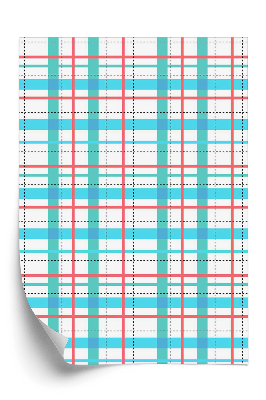 Tapeta Modro a červeno pruhovaný károvaný vzor