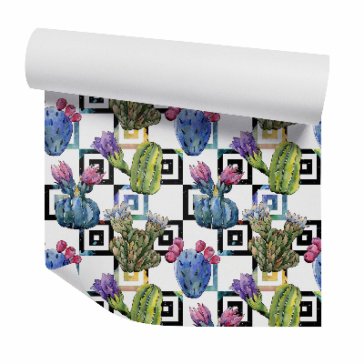 Tapeta Kaktusy na štvorcoch