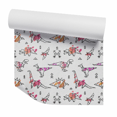 Tapeta na stenu Farebné dinosaury zložené z papiera