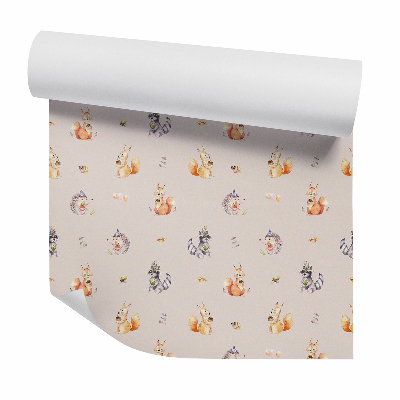 Tapeta Lesná ilustrácia mladých zvierat