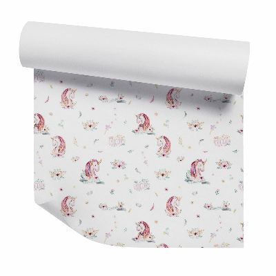 Tapeta na stenu Pastelové jednorožce medzi kvetmi