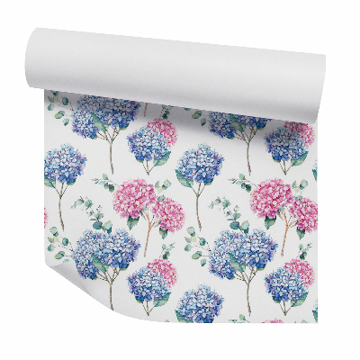 Tapeta Modré a ružové kvety