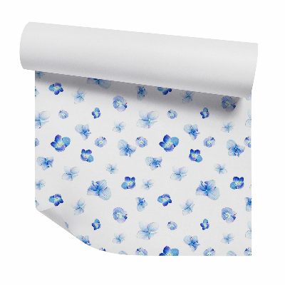 Tapeta na stenu Modré kvety v levanduľových farbách