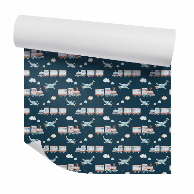 Tapeta na stenu Detský vláčik a lietadlá