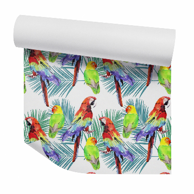 Tapeta Farebné papagáje na listoch