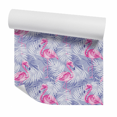 Tapeta Ružoví plameniaci medzi bielymi listami