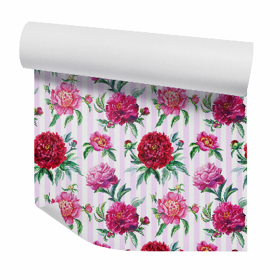 Tapeta na stenu Ružové a červené pruhované kvety na pozadí