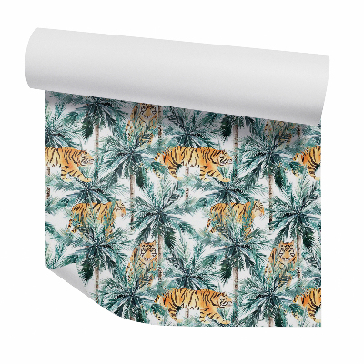 Tapeta Rodina tigrov medzi stromami