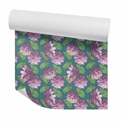 Tapeta Veľké kreslené kvety a listy