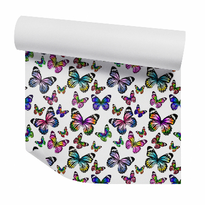 Tapeta na stenu Farebné motýle na bielom pozadí