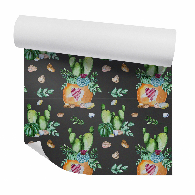 Tapeta Veľké kaktusy vo farebných kvetináčoch