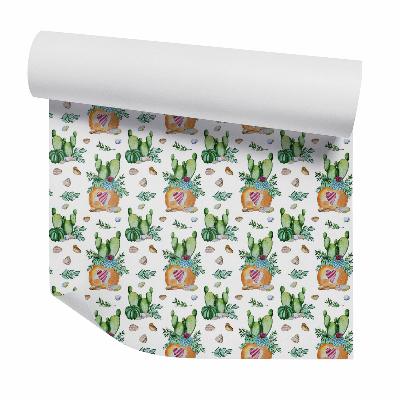 Tapeta na stenu Malé kaktusy vo farebných kvetináčoch