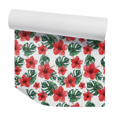 Tapeta Vegetačné kvety na bielom pozadí