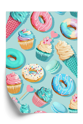 Tapeta na stenu Zmrzlinové koláčiky na modrom pozadí