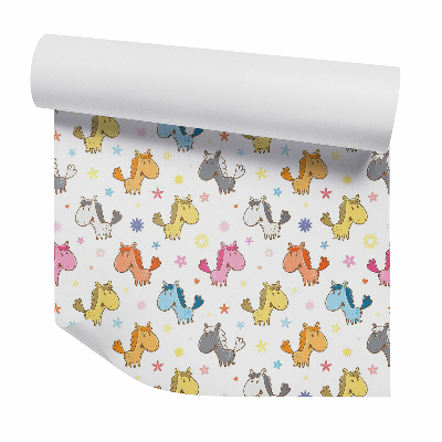 Tapeta na stenu Veselé farebné kone