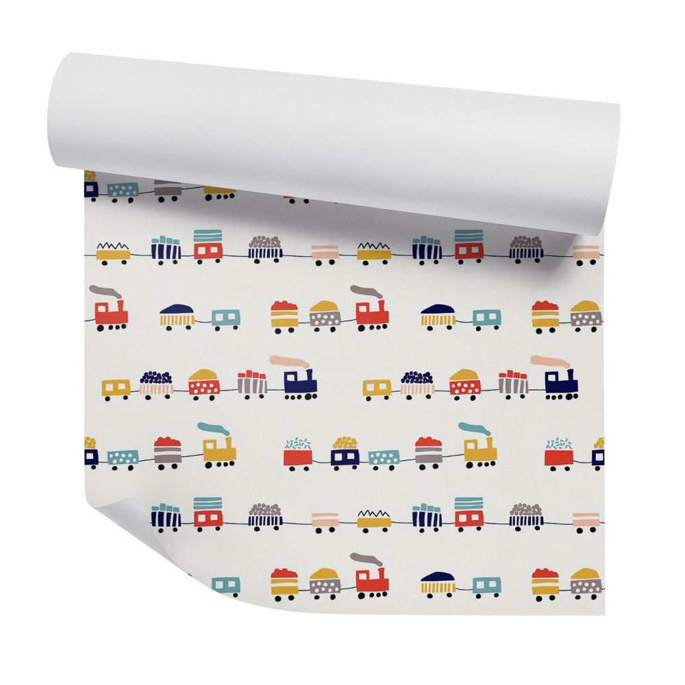 Tapeta Hračkárske vláčiky farebné kresby