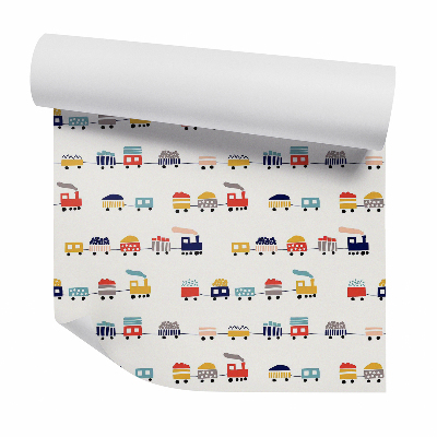 Tapeta Hračkárske vláčiky farebné kresby