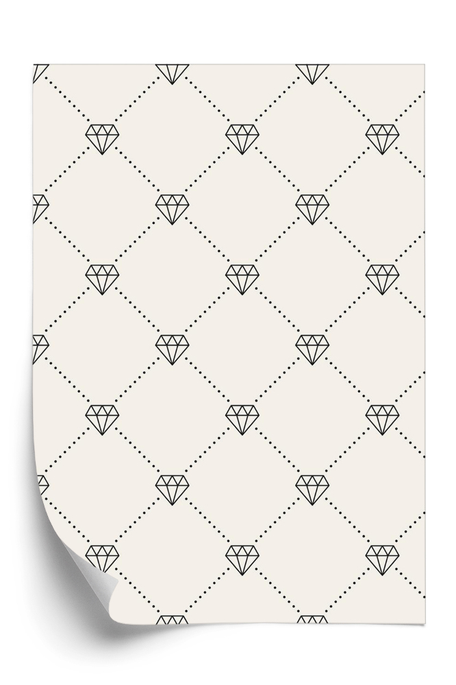 Tapeta na stenu Retro vzor s diamantmi