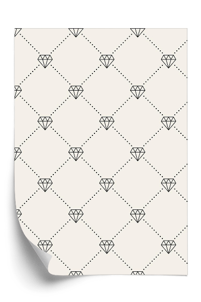 Tapeta na stenu Retro vzor s diamantmi