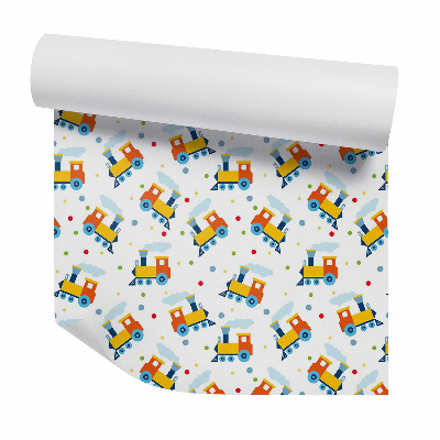 Tapeta Farebné lokomotívy a bodky