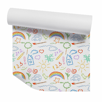 Tapeta Detská kresba farebnými ceruzkami