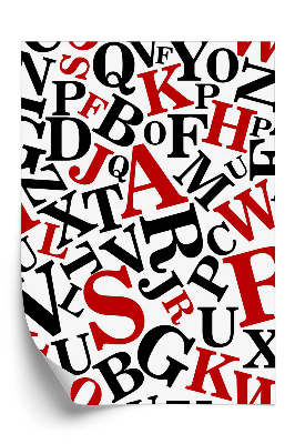 Tapeta na stenu Čierne a červené písmená abecedy