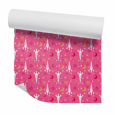 Tapeta Biela raketa v ružovom priestore