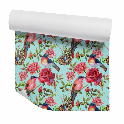 Tapeta Vtáky medzi ružami