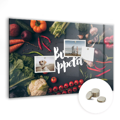 Detská magnetická tabuľa Dobrú chuť na zeleninu