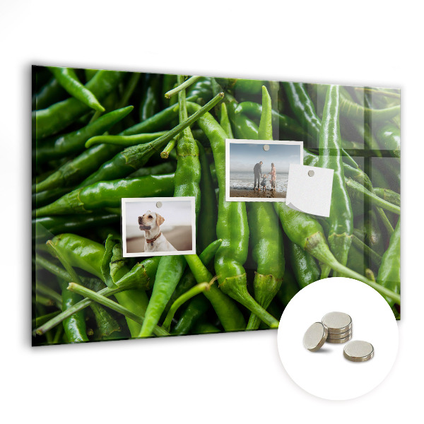 Magnetická tabuľa Zelené chilli papričky