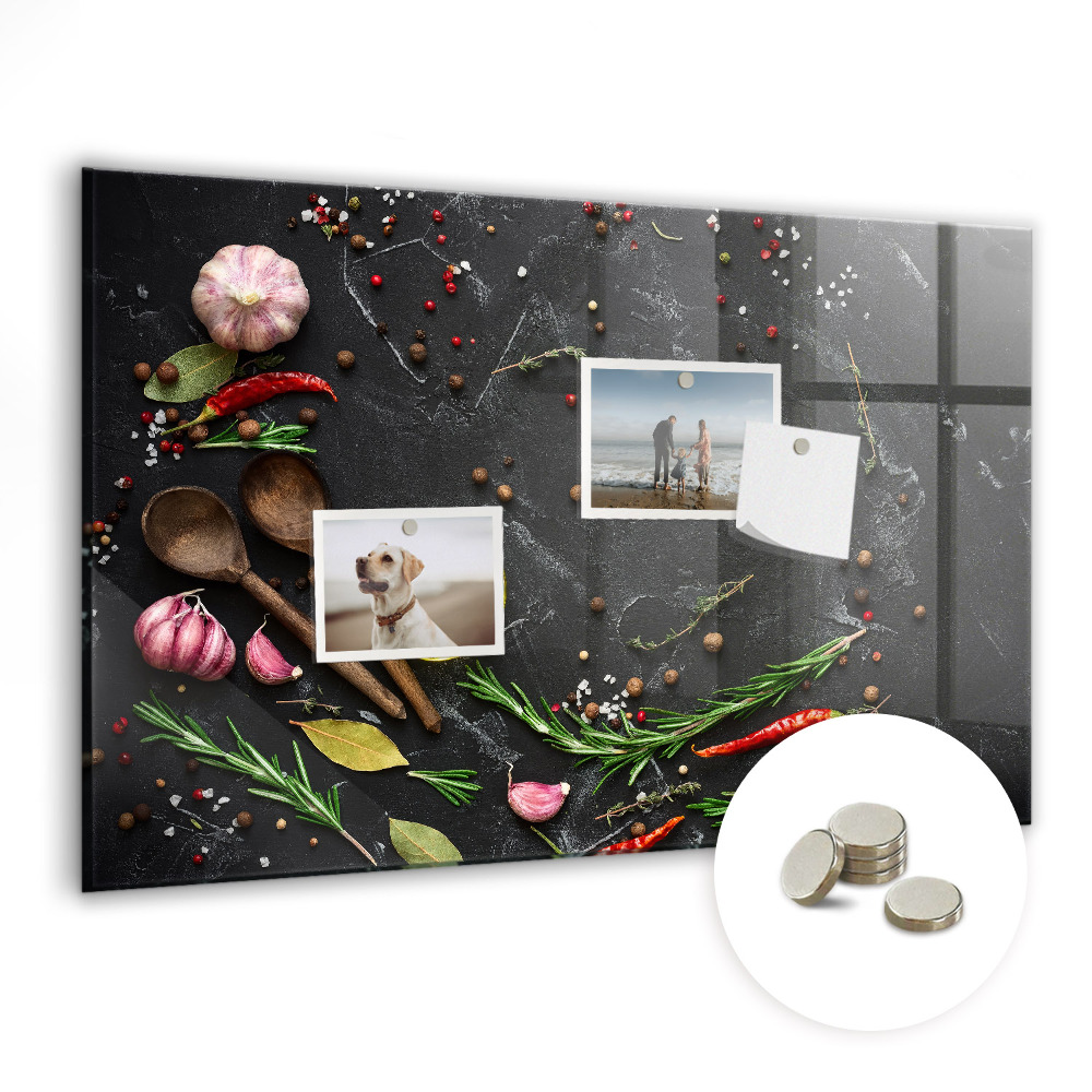 Magnetická tabuľa na stenu Korenie a cesnak