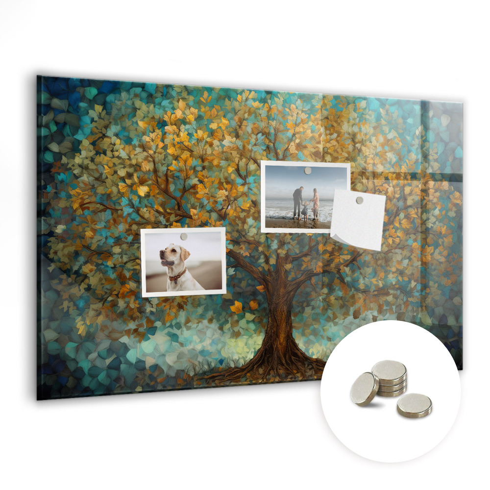 Magnetická tabuľa Zelená mozaika stromu