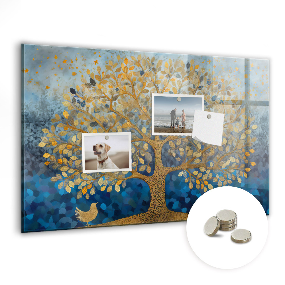 Detská magnetická tabuľa Modrá mozaika stromu