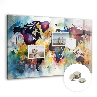Magnetická tabuľa na stenu Umelecká mapa sveta