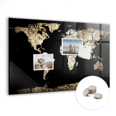 Detská magnetická tabuľa Čierna mapa sveta