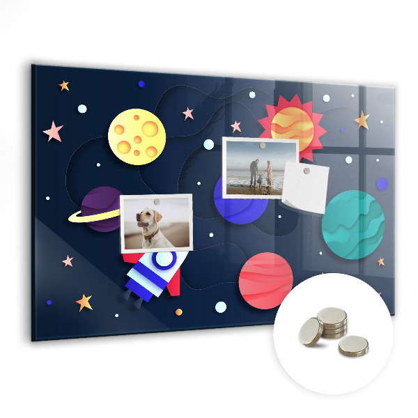 Magnetická tabuľa na magnetky Kreslený vesmír