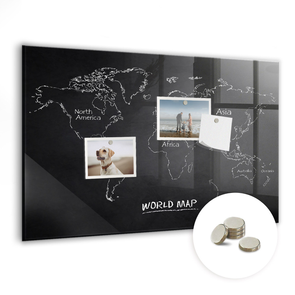 Magnetická tabuľa Kriedová mapa sveta