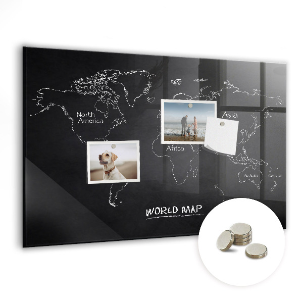 Magnetická tabuľa Kriedová mapa sveta