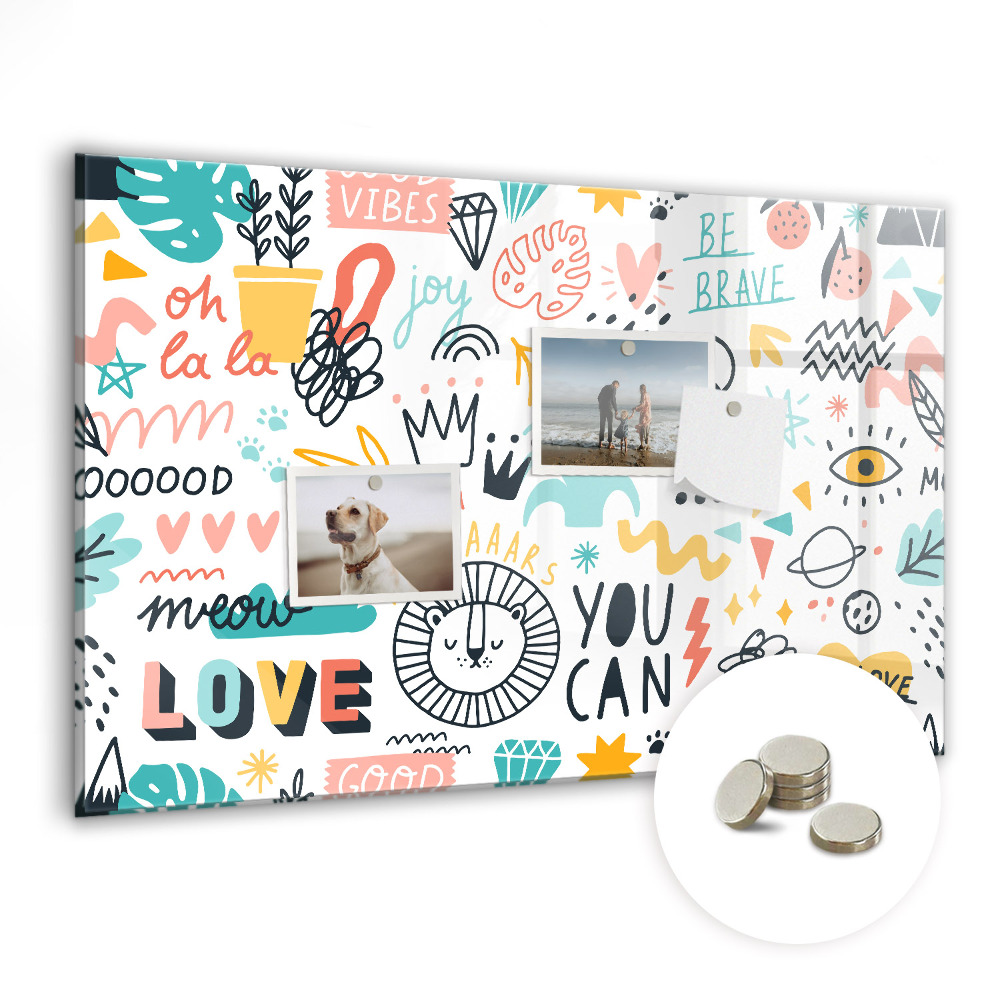 Magnetická tabuľa Farebné nápisy