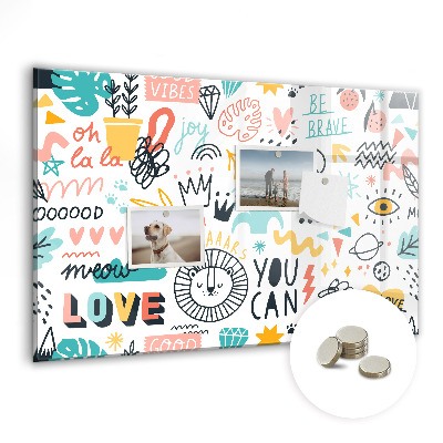 Magnetická tabuľa Farebné nápisy