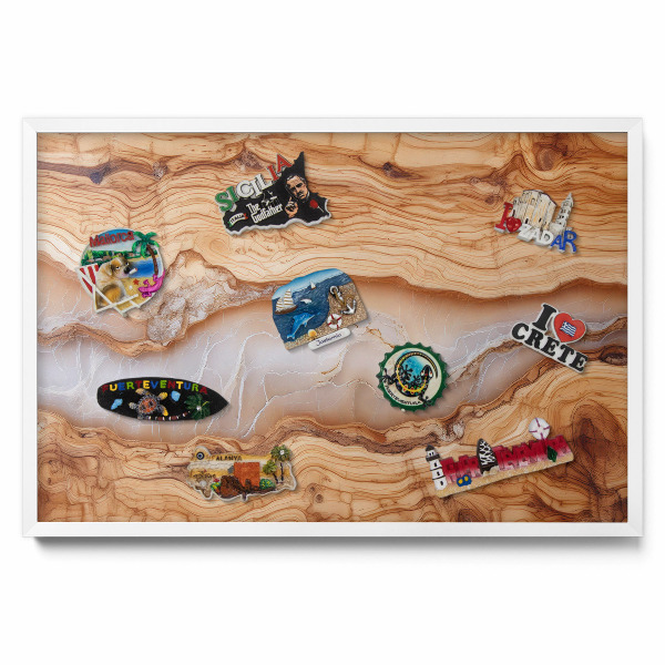 Magnetická tabuľa na magnetky Drevená konštrukcia so živicou