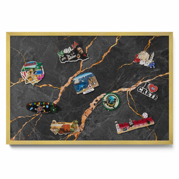 Zdobený tmavý mramor Magnetická tabuľa