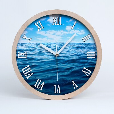Drevené hodiny na stenu Morská voda