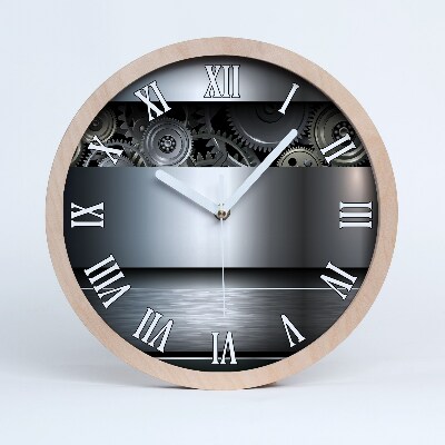 Drevené hodiny Abstraktné ozubené kolesá