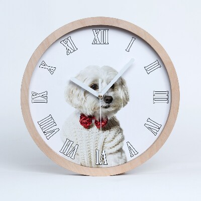 Nástenné drevené hodiny Maltézsky motýlik