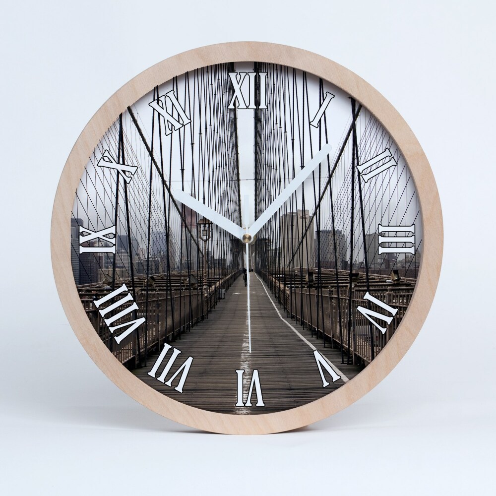 Drevené hodiny Brooklynský most