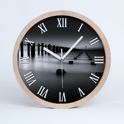 Drevené hodiny na stenu Vlnolam na Temži