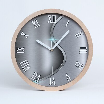 Drevené nástenné hodiny Kovový vlnitý efekt s hodinami.